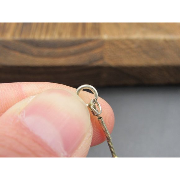 20 Inch Sterling Silver Rustic Faux Light Tone Crystals Necklace - Picture 4 of 6